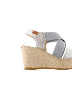 Mujer Vidorreta Sandalias Cuña|Sandalia elásticos en napa metal perla Dominica
