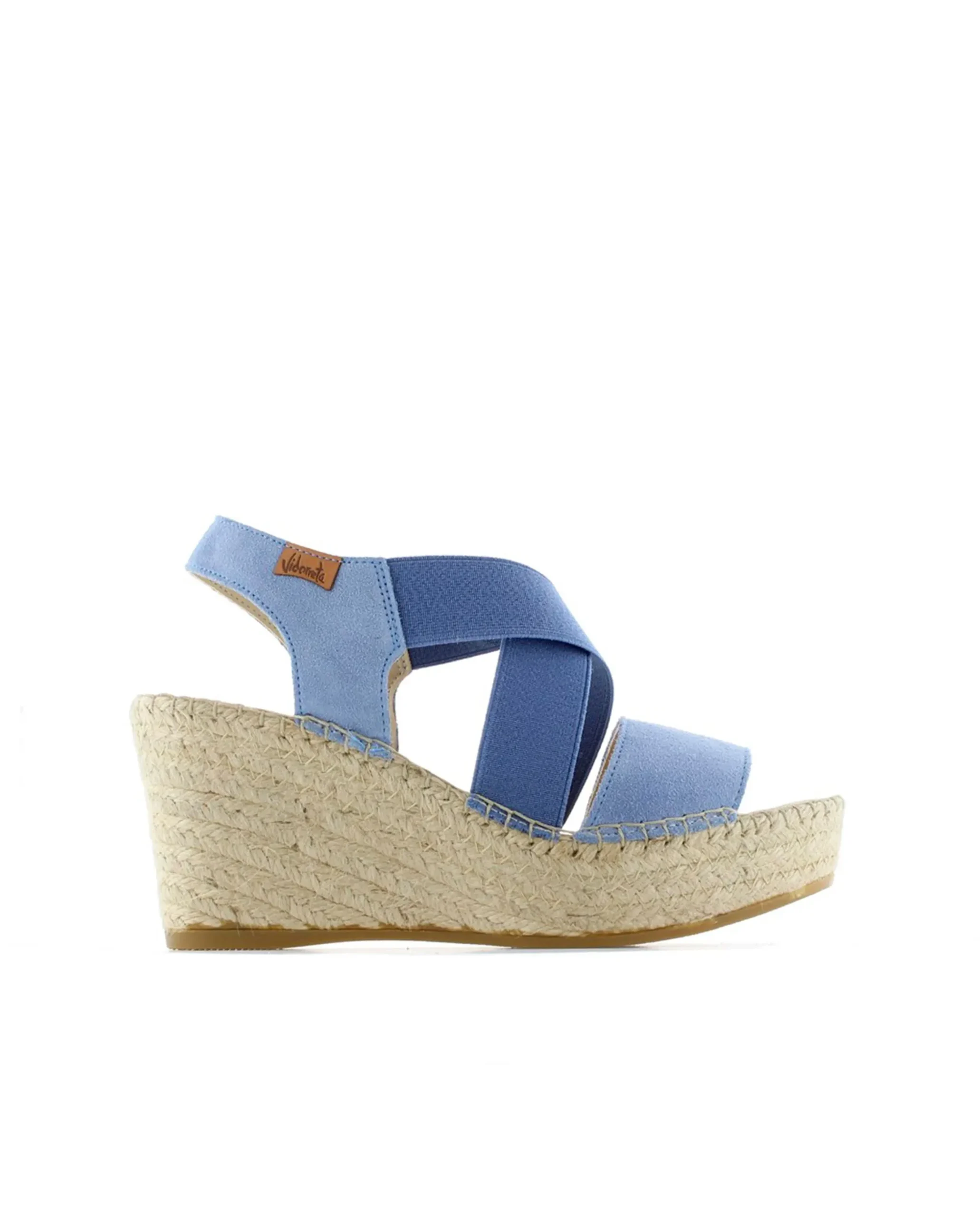 Mujer Vidorreta Sandalias Cuña|Sandalia elásticos en serraje jeans Dominica