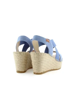 Mujer Vidorreta Sandalias Cuña|Sandalia elásticos en serraje jeans Dominica
