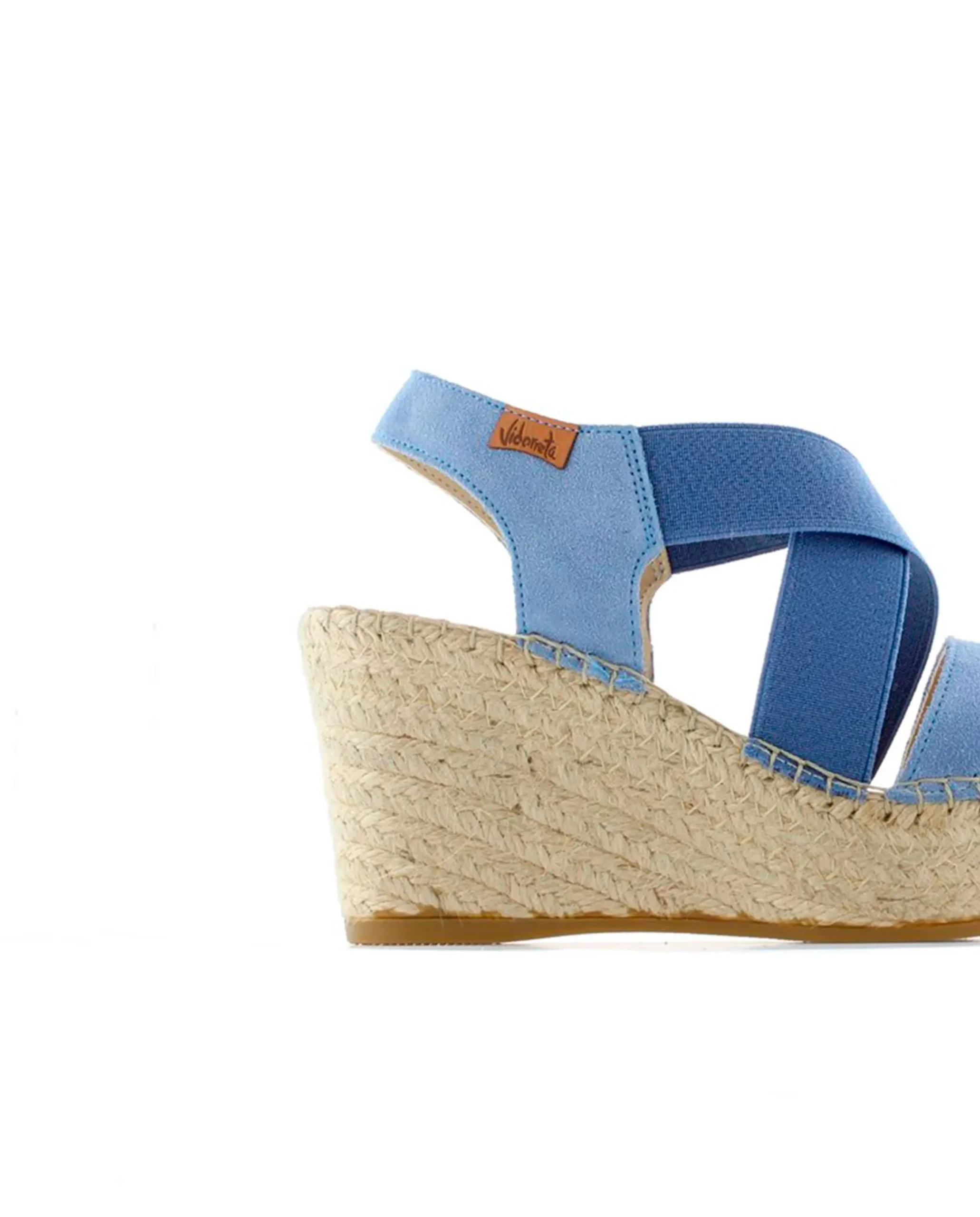 Mujer Vidorreta Sandalias Cuña|Sandalia elásticos en serraje jeans Dominica