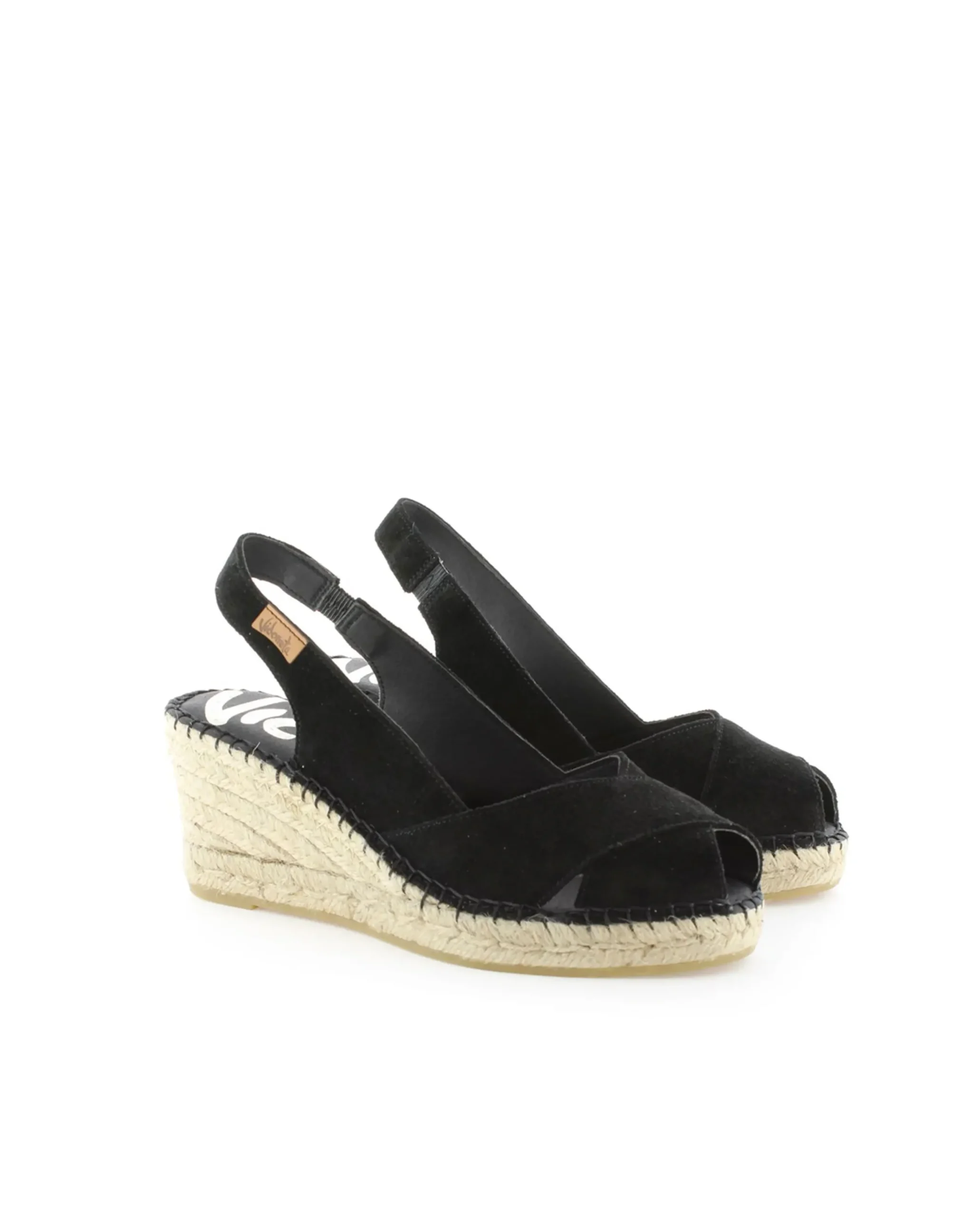 Mujer Vidorreta Sandalias Cuña|Sandalia en serraje negro Clavel