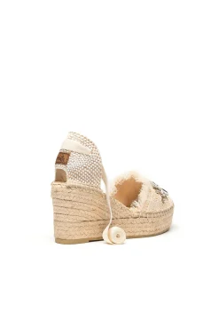 Mujer Vidorreta Sandalias Cuña|Sandalia rafia cristal crudo Tilo 5