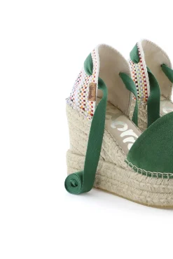 Mujer Vidorreta Sandalias Cuña|Sandalia traba serraje verde pino