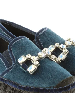 Vidorreta Outlet|Slipper detalle en terciopelo marino Merce Doble