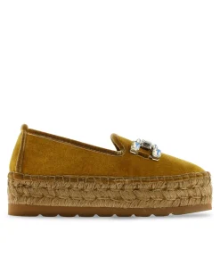 Vidorreta Outlet|Slipper detalle en terciopelo mostaza Merce Doble