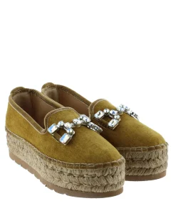 Vidorreta Outlet|Slipper detalle en terciopelo mostaza Merce Doble