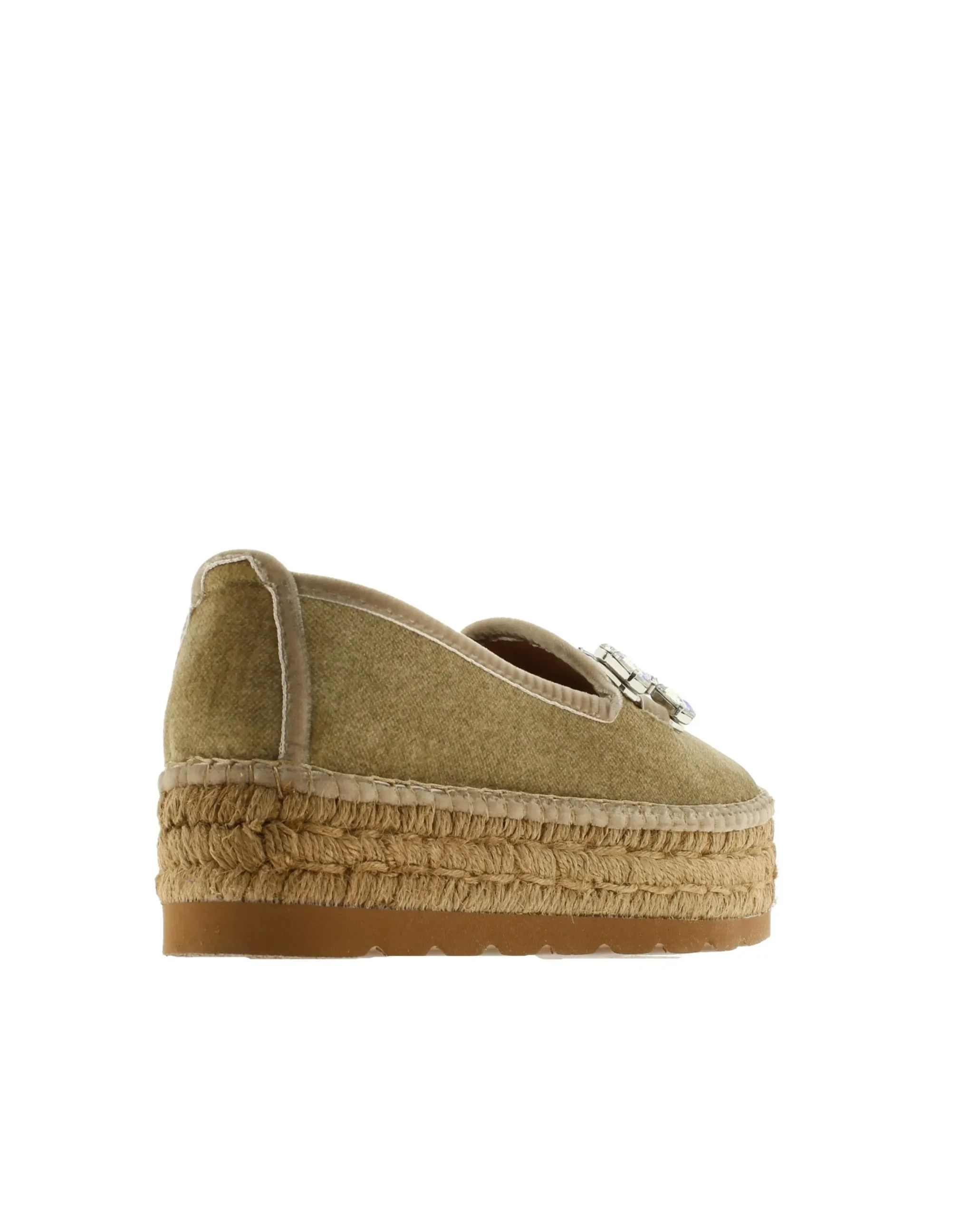 Vidorreta Outlet|Slipper detalle en terciopelo arena Merce Doble