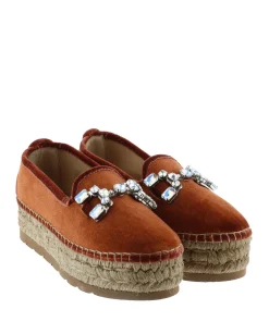 Vidorreta Outlet|Slipper detalle en terciopelo teja Merce Doble