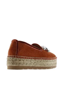 Vidorreta Outlet|Slipper detalle en terciopelo teja Merce Doble