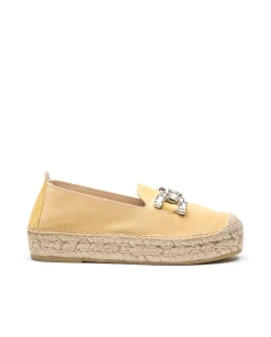 Vidorreta Outlet|Slippers detalle serraje limon Merce Doble