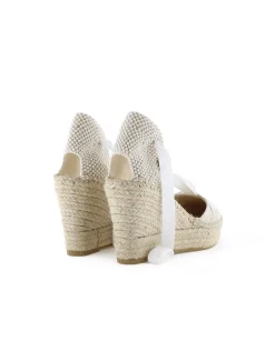 Mujer Vidorreta Sandalias Cuña|Valenciana cintas en lino metal blanco Tilo 7