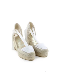 Mujer Vidorreta Sandalias Cuña|Valenciana cintas en lino metal blanco Tilo 7