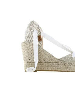 Mujer Vidorreta Sandalias Cuña|Valenciana cintas en lino metal blanco Tilo 7
