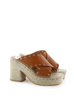 Mujer Vidorreta Zuecos|Sandalias Cuña|Zueco cruzado vaquetta cuero