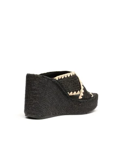 Mujer Vidorreta Zuecos|Zueco rafia negro Monet